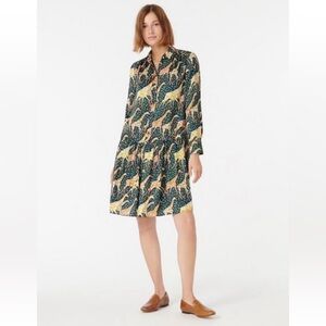 NWOT J. Crew size S giraffe print shirtdress